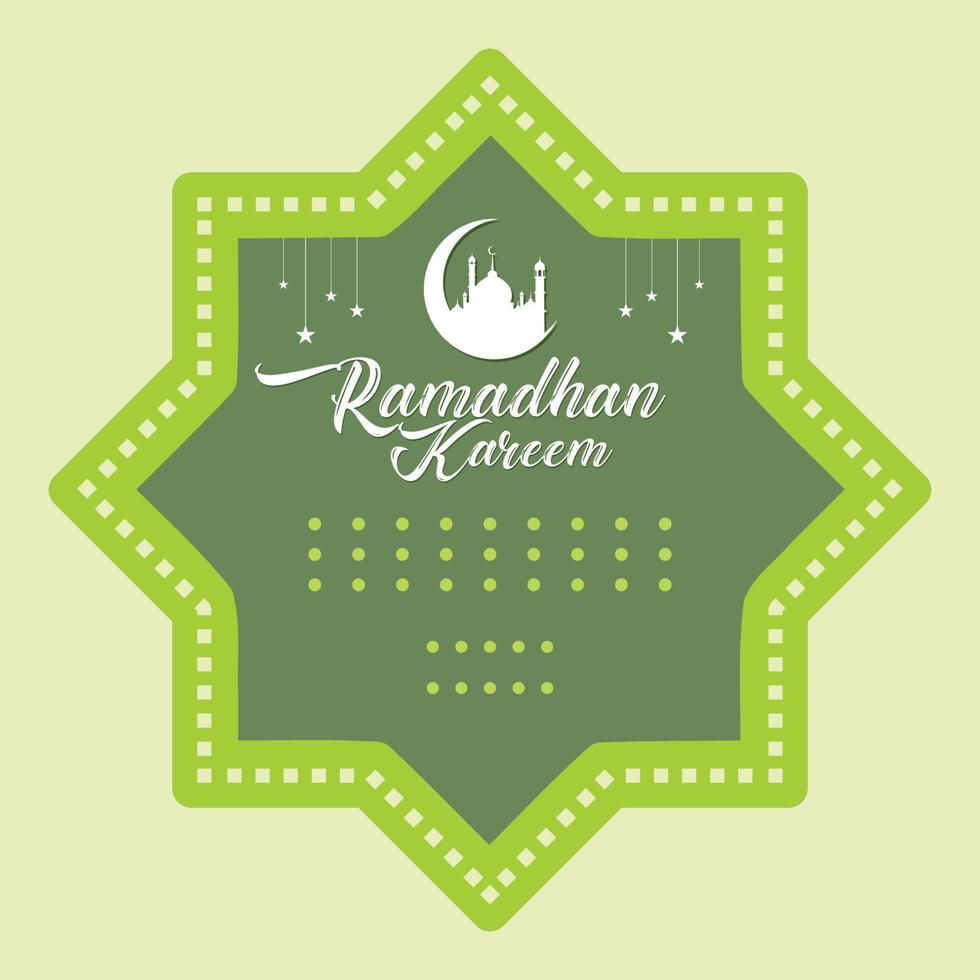 ramadan achtergrond sjabloonontwerp, in een islamitisch ornamentframe. vector