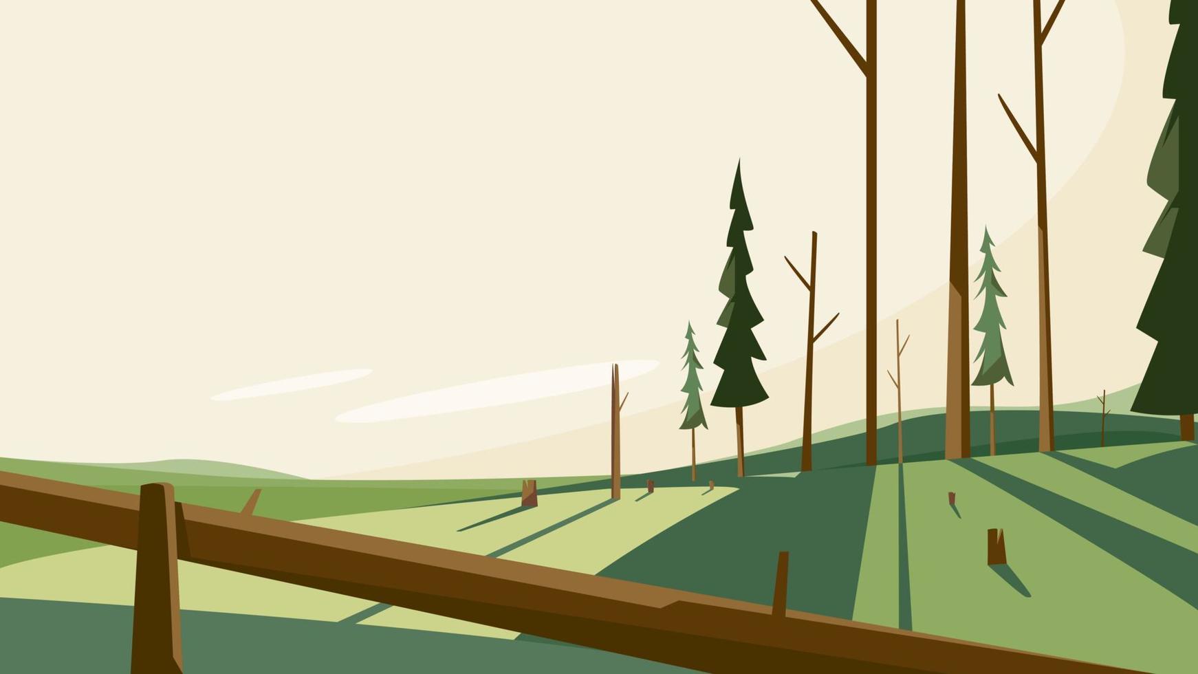 landschap met gekapte bomen. vector
