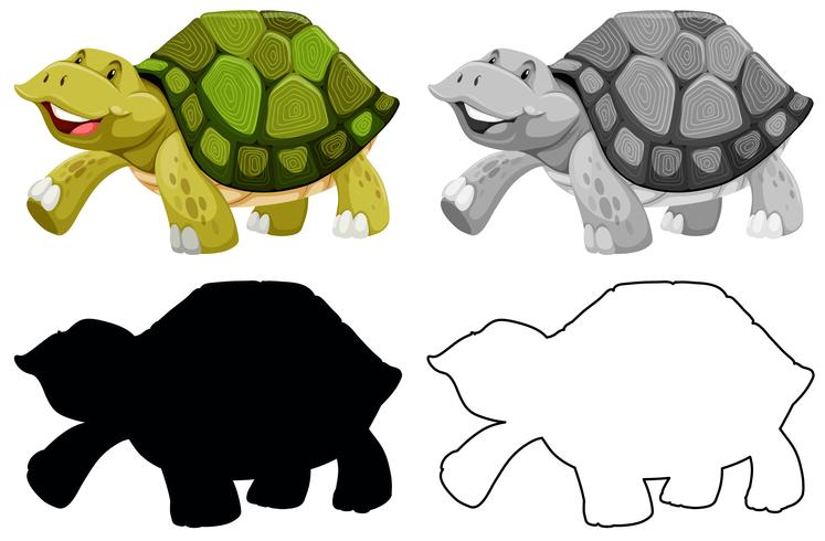 Set van schildpad karakter vector