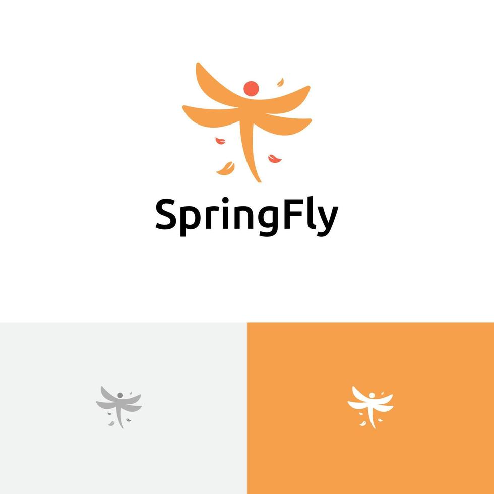 elegante lente libel insect vleugels vliegen natuur eenvoudig logo idee vector