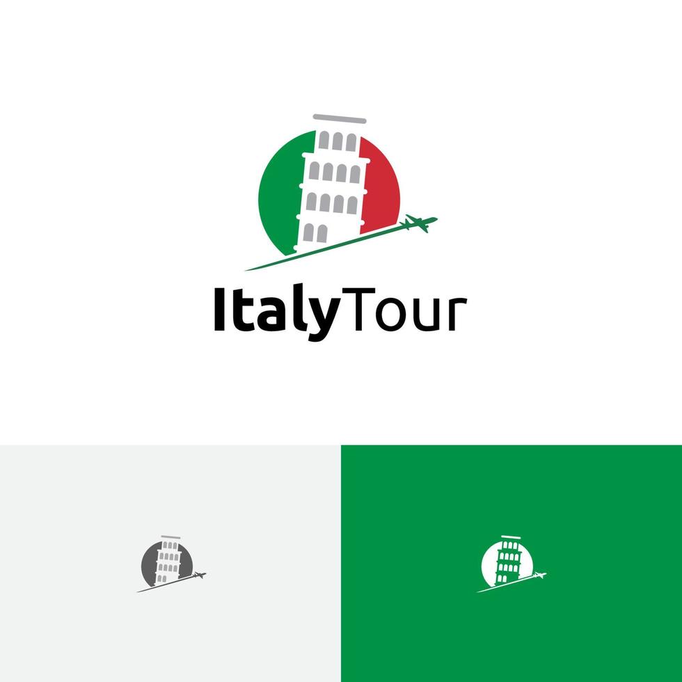 pisa scheve toren italië tour reizen vakantie vakantiebureau logo vector