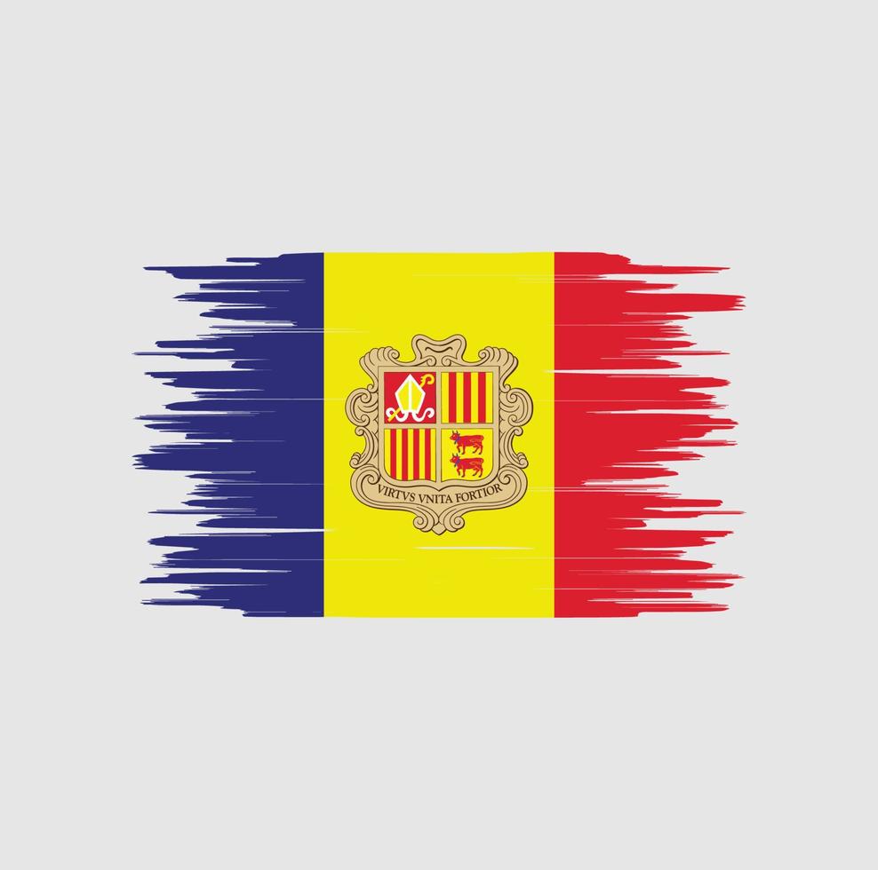 andorra vlag penseelstreek, nationale vlag vector