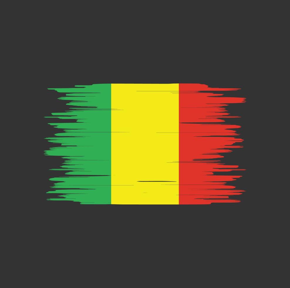 Mali vlag penseelstreek, nationale vlag vector