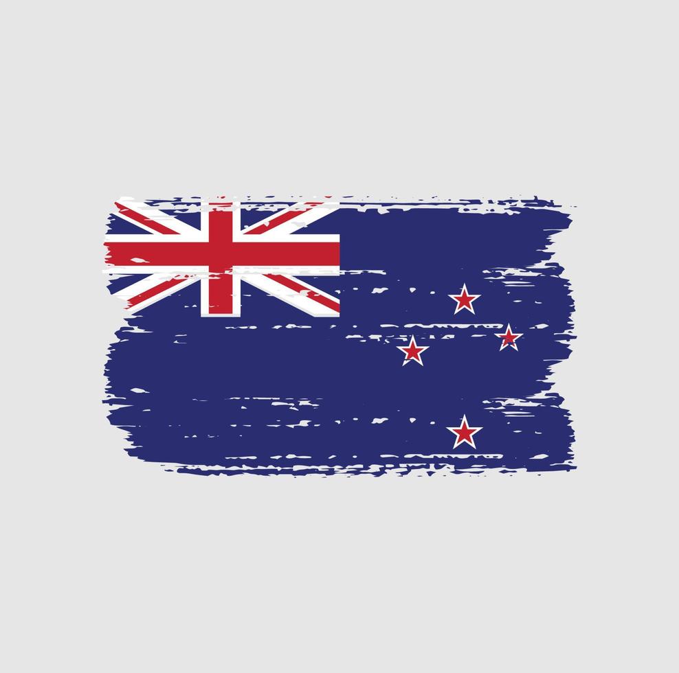 vlag van nieuw-zeeland met penseelstijl vector
