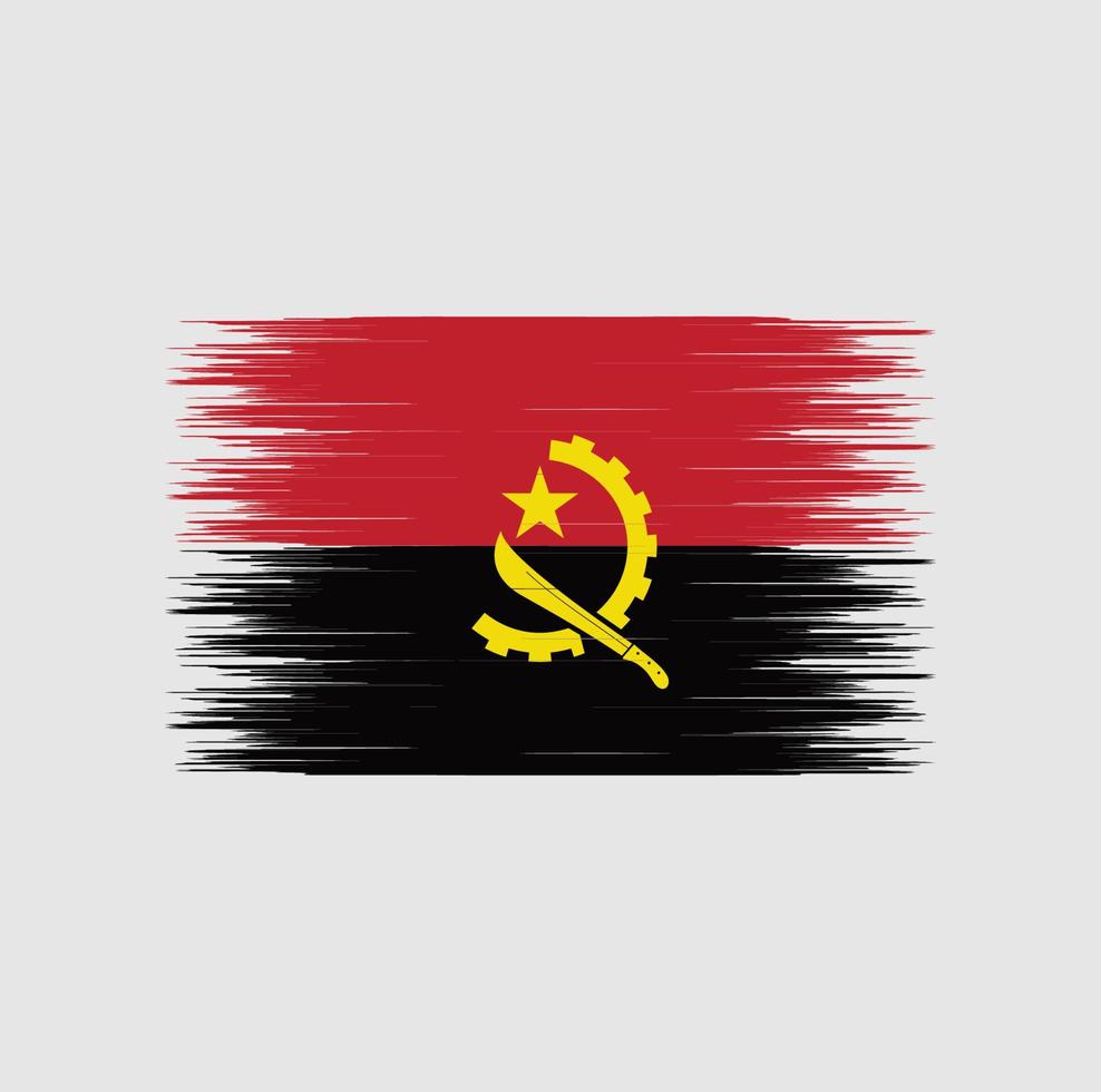 Angola vlag penseelstreek, nationale vlag vector