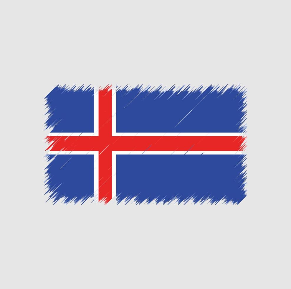 IJslandse vlag penseelstreek vector