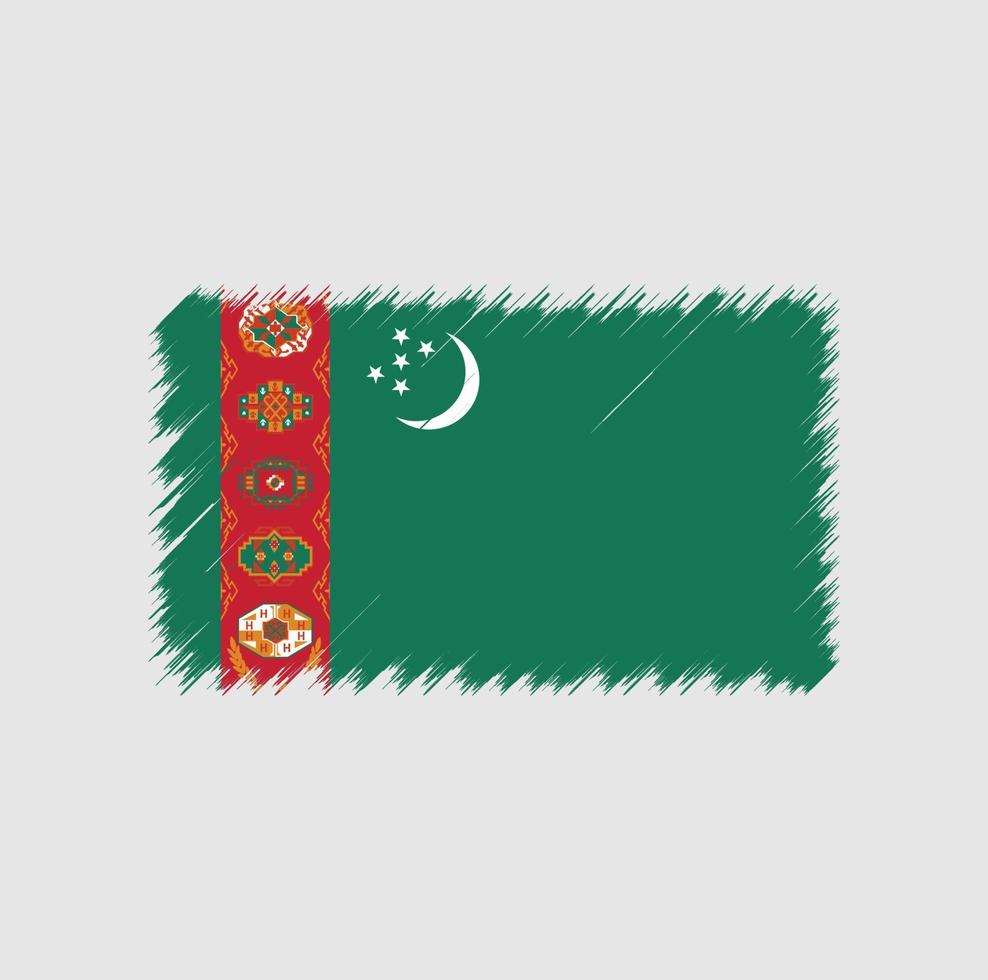Turkmenistaanse vlag penseelstreek vector