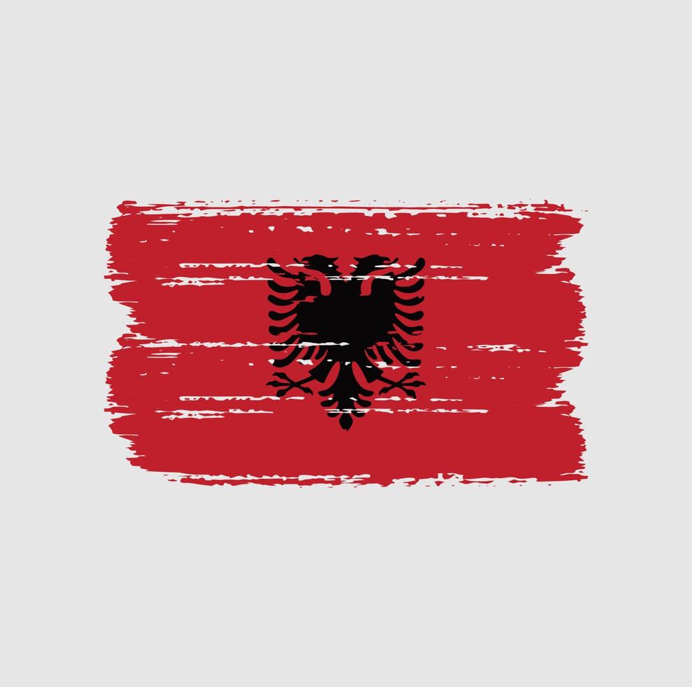 vlag van albanië met penseelstijl vector