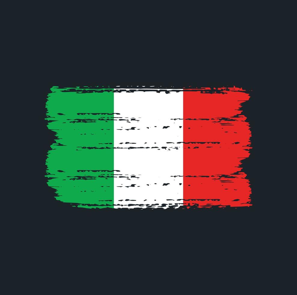 vlag van italië met penseelstijl vector