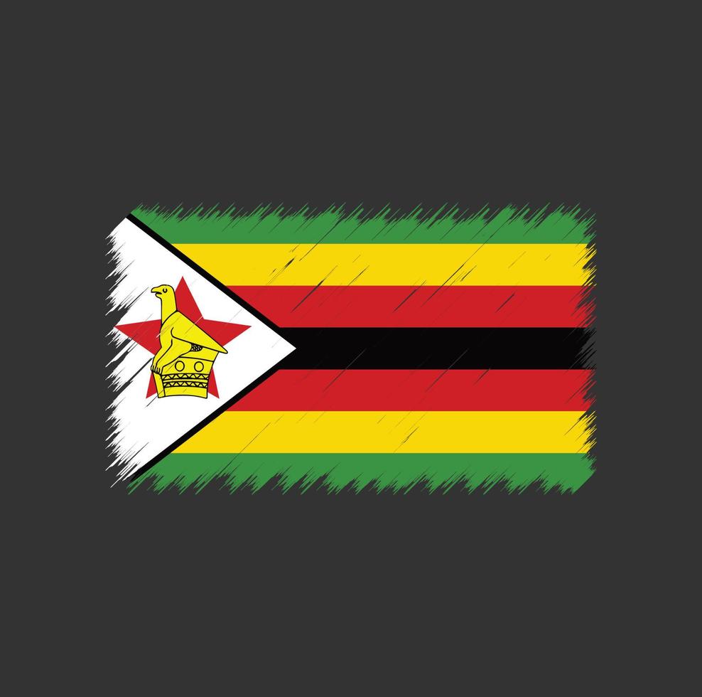 zimbabwaanse vlag penseelstreek vector