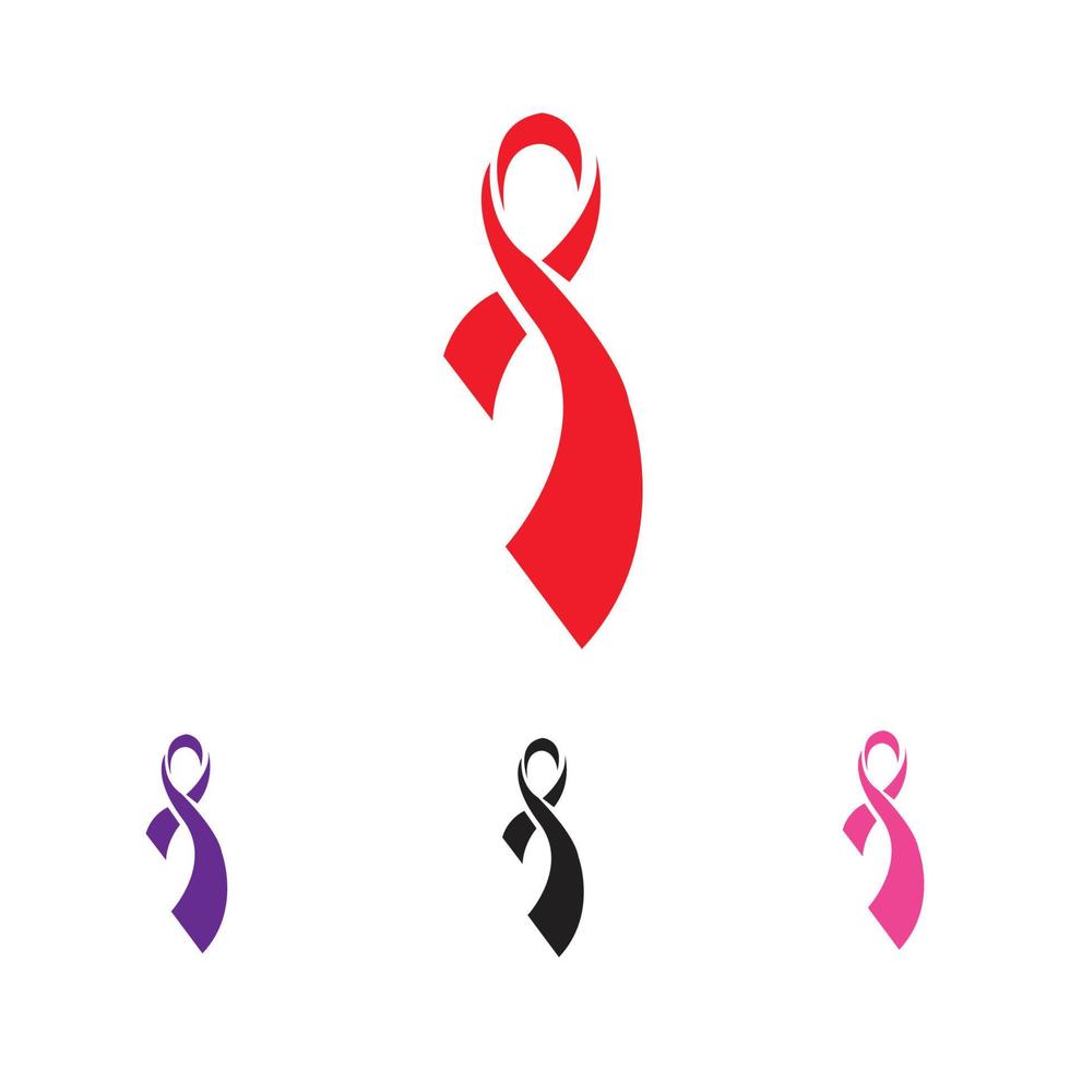 kleurrijke linten logo symbool illustratie ontwerpsjabloon - vector
