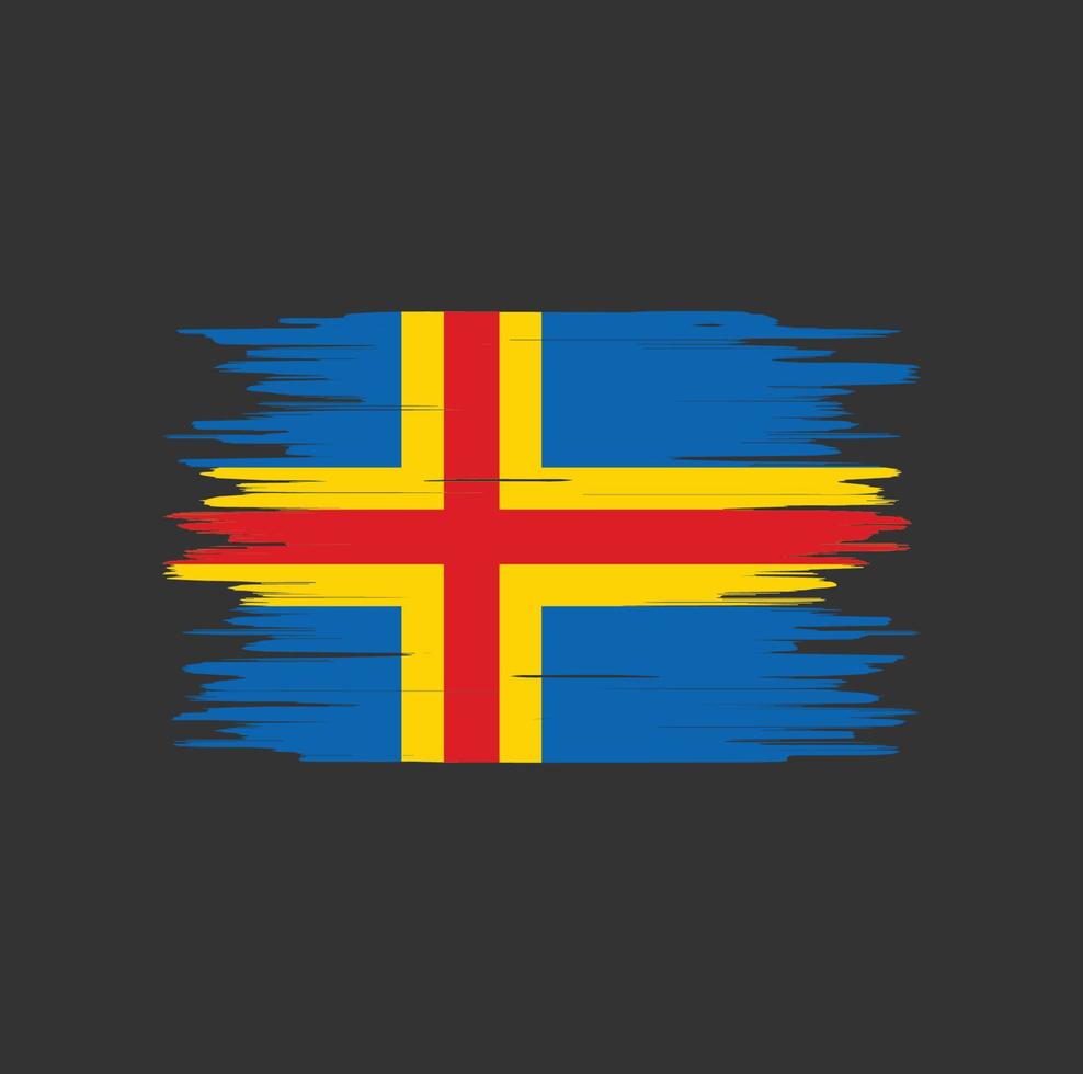 aland eilanden vlag penseelstreek, nationale vlag vector