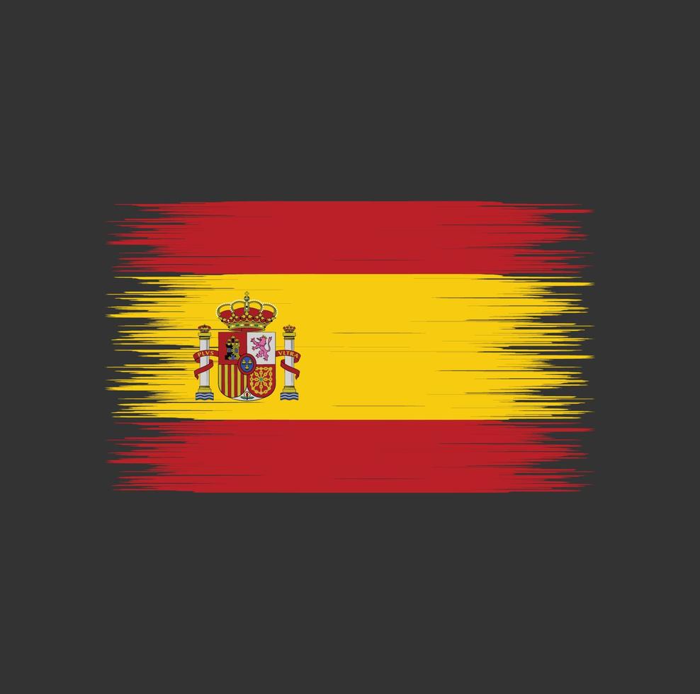 spanje vlag penseelstreek, nationale vlag vector