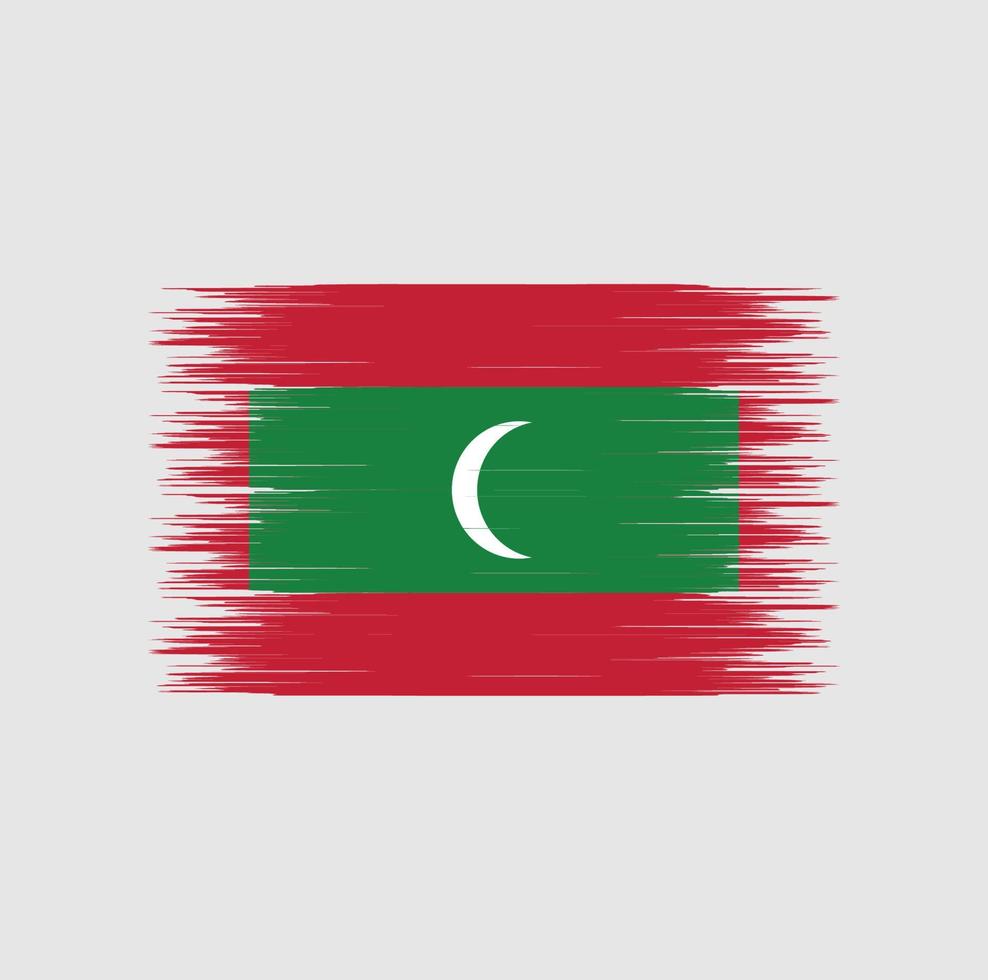 Maldiven vlag penseelstreek, nationale vlag vector