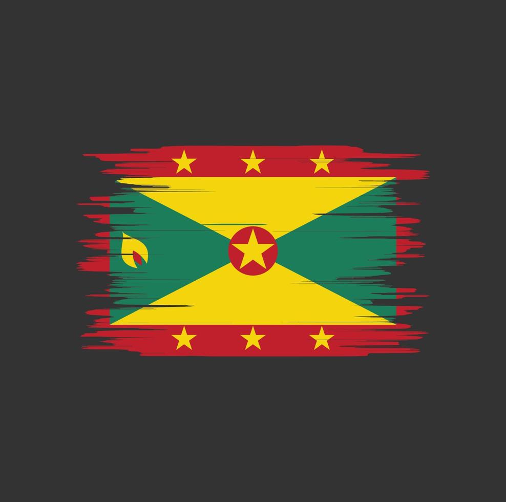 grenada vlag penseelstreek, nationale vlag vector