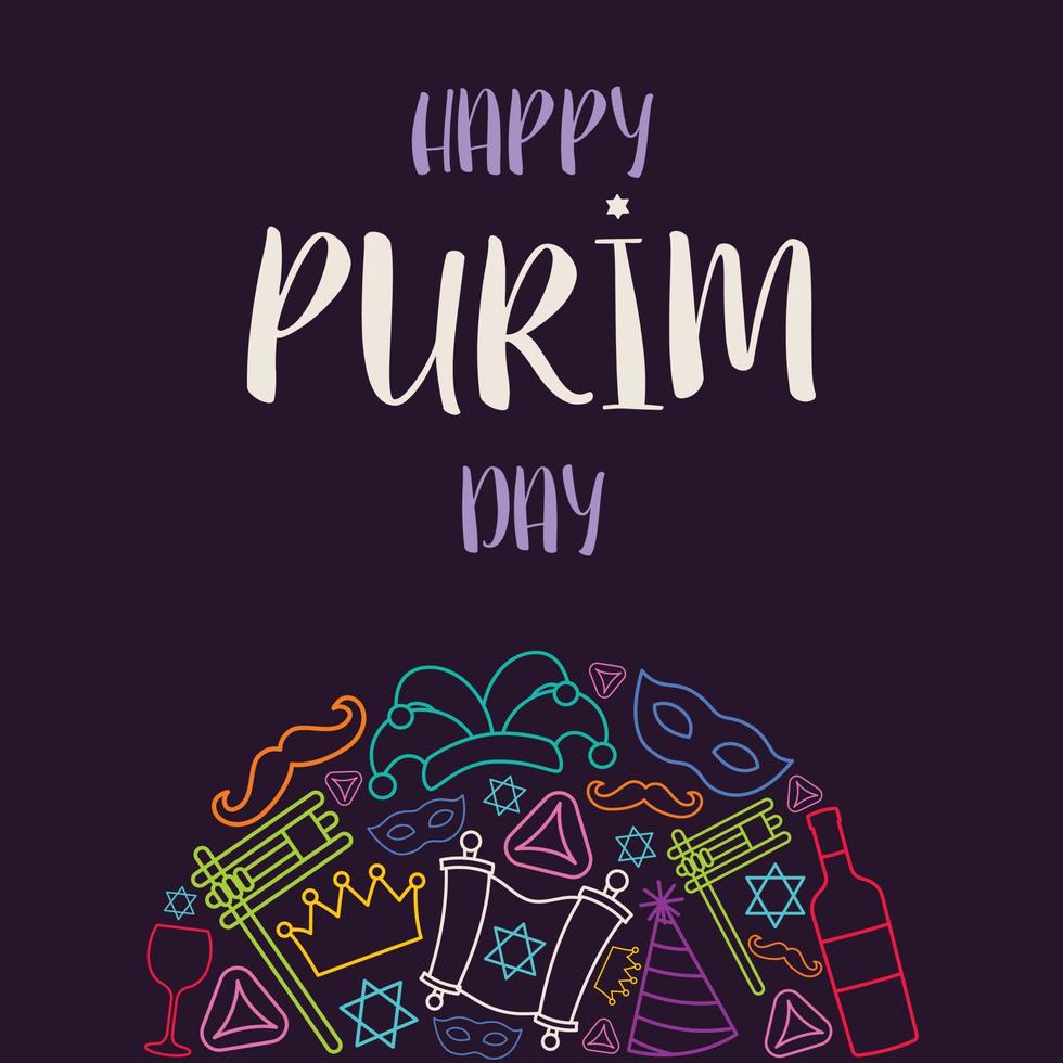 gelukkige purim-dagwenskaart vector