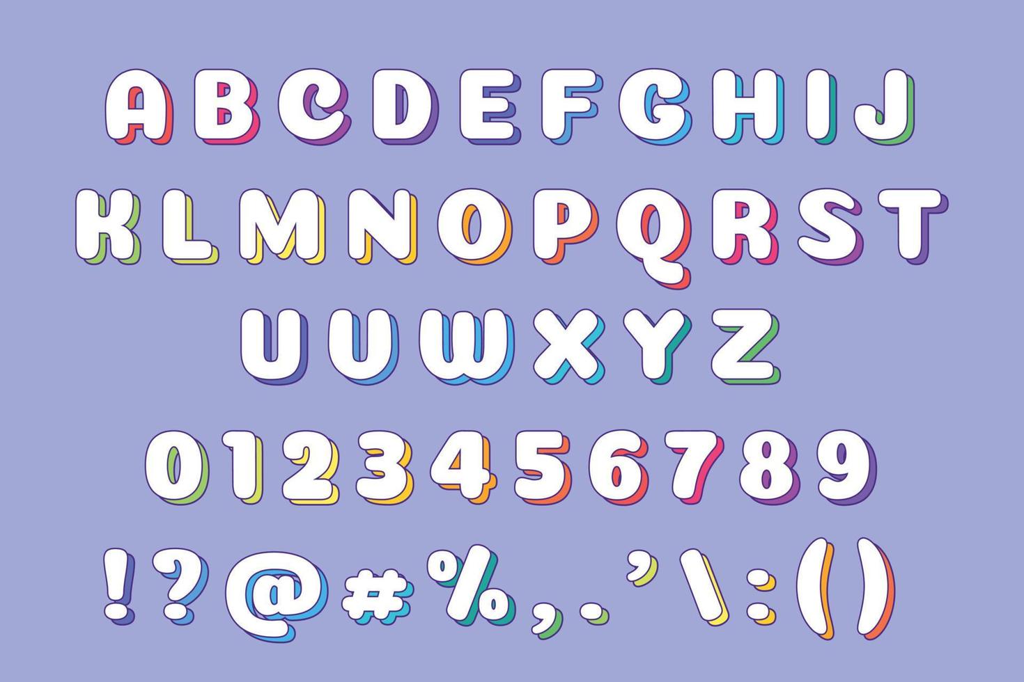 lettertype vet kleurstijl trendy typografie premium vector