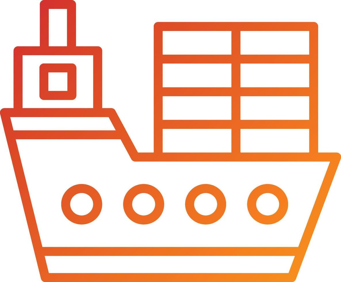 pictogramstijl vrachtschip vector