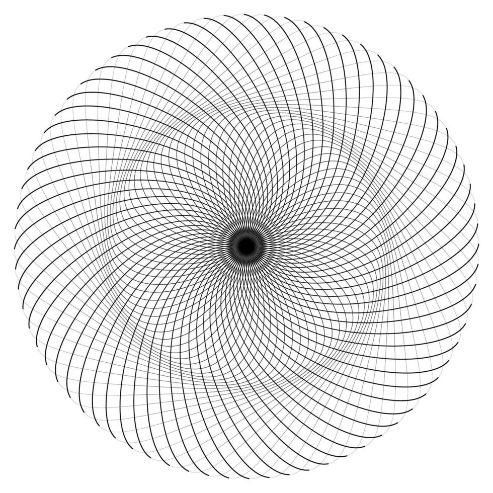 abstracte lineaire ronde rozet geïsoleerd op een witte achtergrond. dunne lijn logo. geometrische vorm. vector