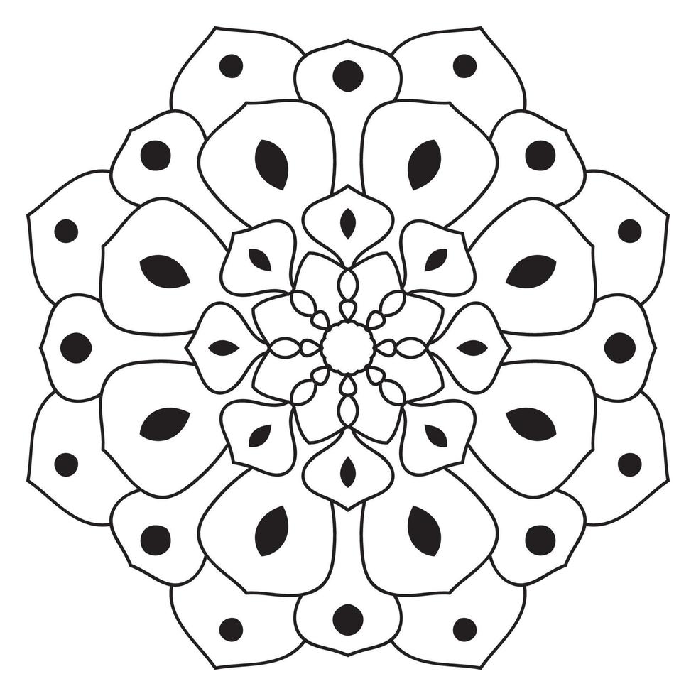 schattige mandala. sier ronde doodle bloem geïsoleerd op een witte achtergrond. geometrische decoratieve sieraad in etnische oosterse stijl. vector