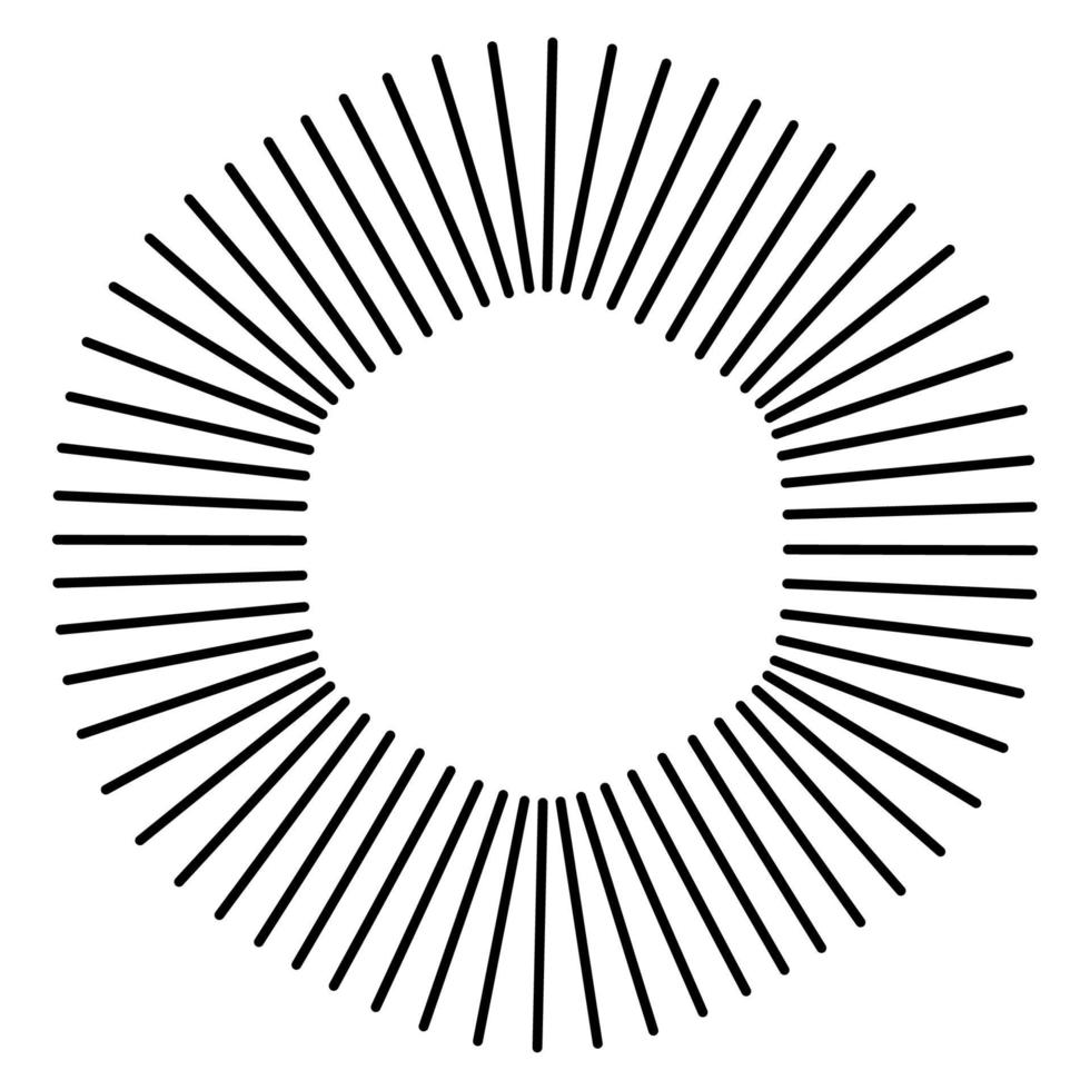ster, ronde element, halftoonstralen geïsoleerd op een witte achtergrond. zwart embleem. geometrische vorm. vector