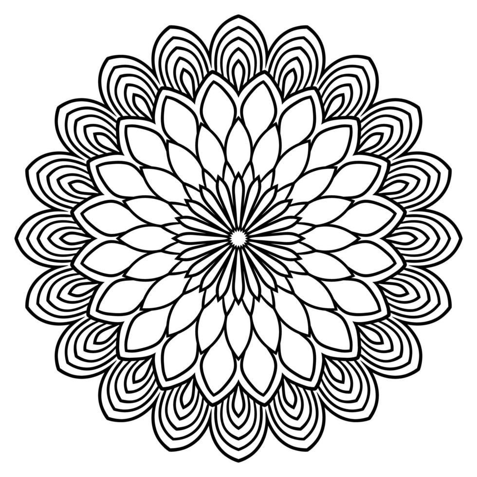 overzicht mandala. sier ronde doodle bloem geïsoleerd op een witte achtergrond. geometrische cirkel element. vector