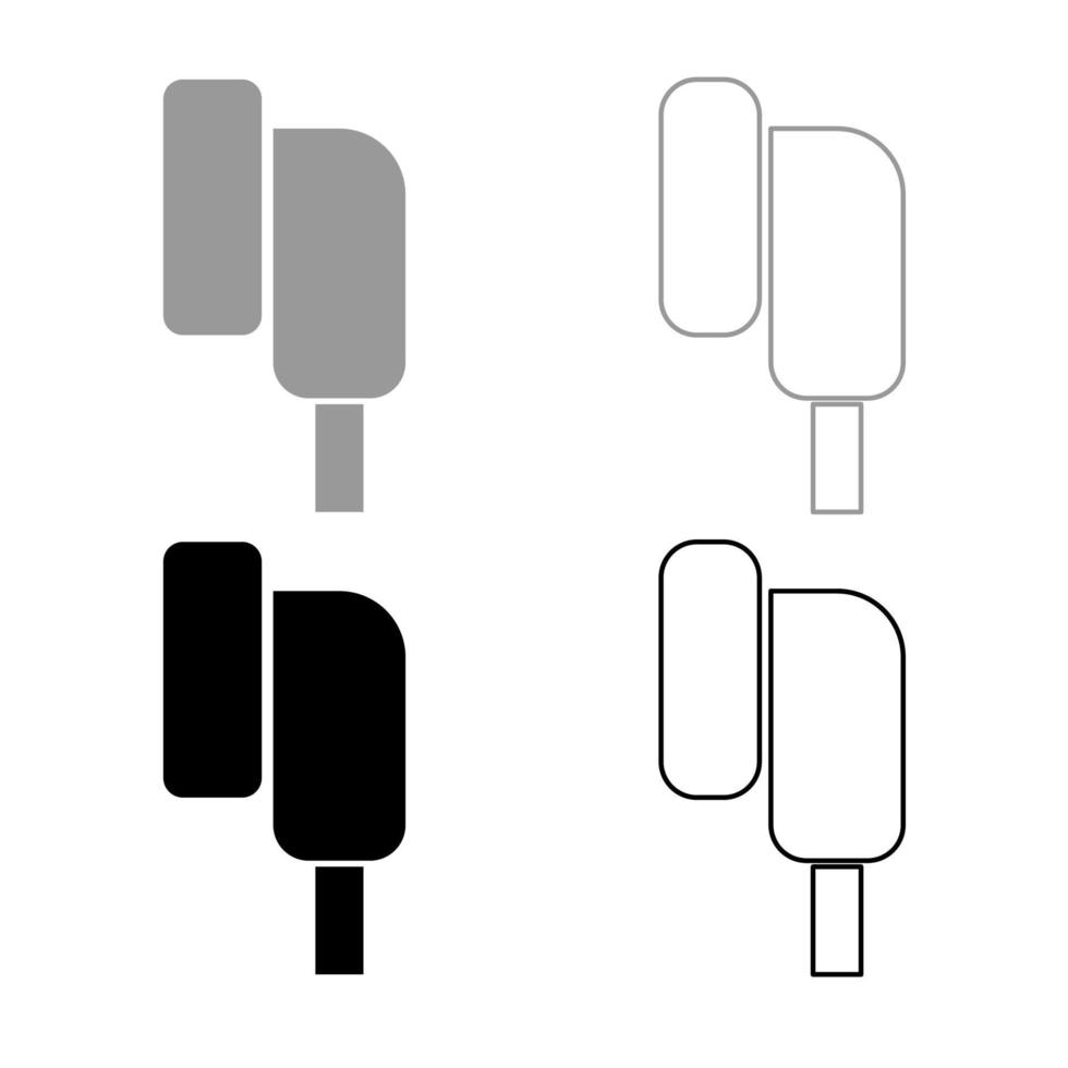 oortelefoon plug pictogram overzicht set grijs zwarte kleur vector