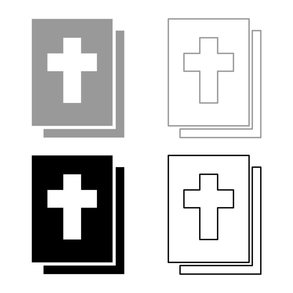 bijbel icon set grijs zwarte kleur vector