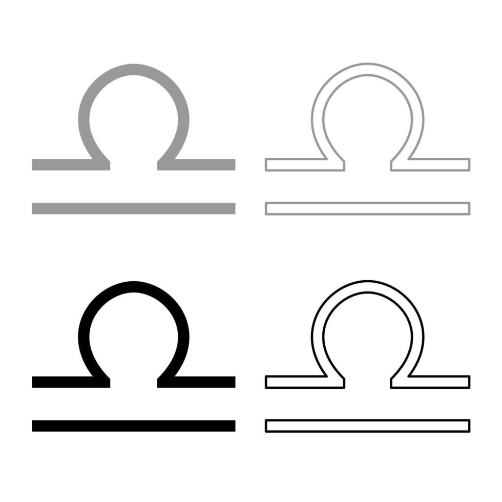 weegschaal symbool dierenriem pictogram overzicht set grijs zwarte kleur vector