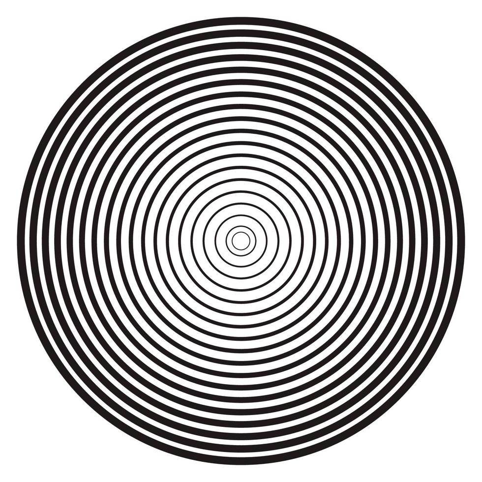 concentrische lineaire cirkels, neutraal rond element. halftoon overzicht element geïsoleerd op een witte achtergrond. vector