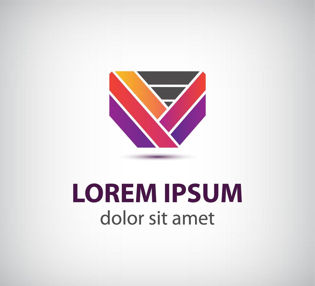vector abstract kleurrijk lintpictogram, logo
