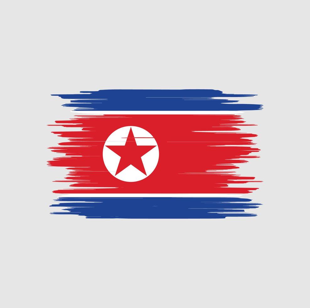 noord-korea vlag penseelstreek, nationale vlag vector