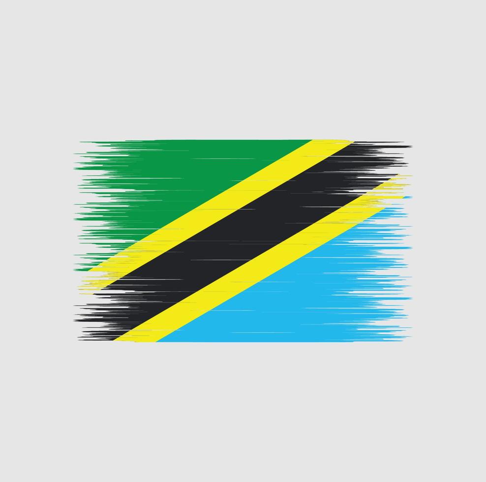 Tanzania vlag penseelstreek, nationale vlag vector