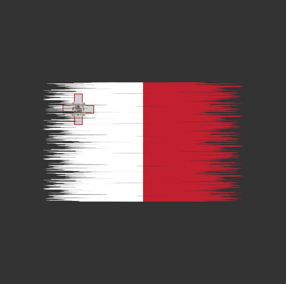 malta vlag penseelstreek, nationale vlag vector