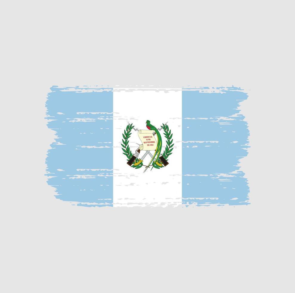 vlag van guatemala met penseelstijl vector