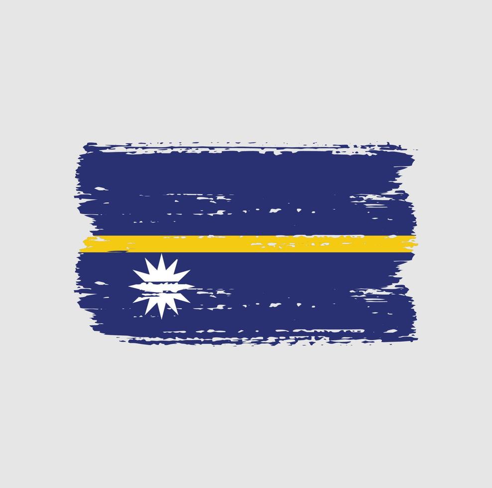 vlag van nauru met penseelstijl vector