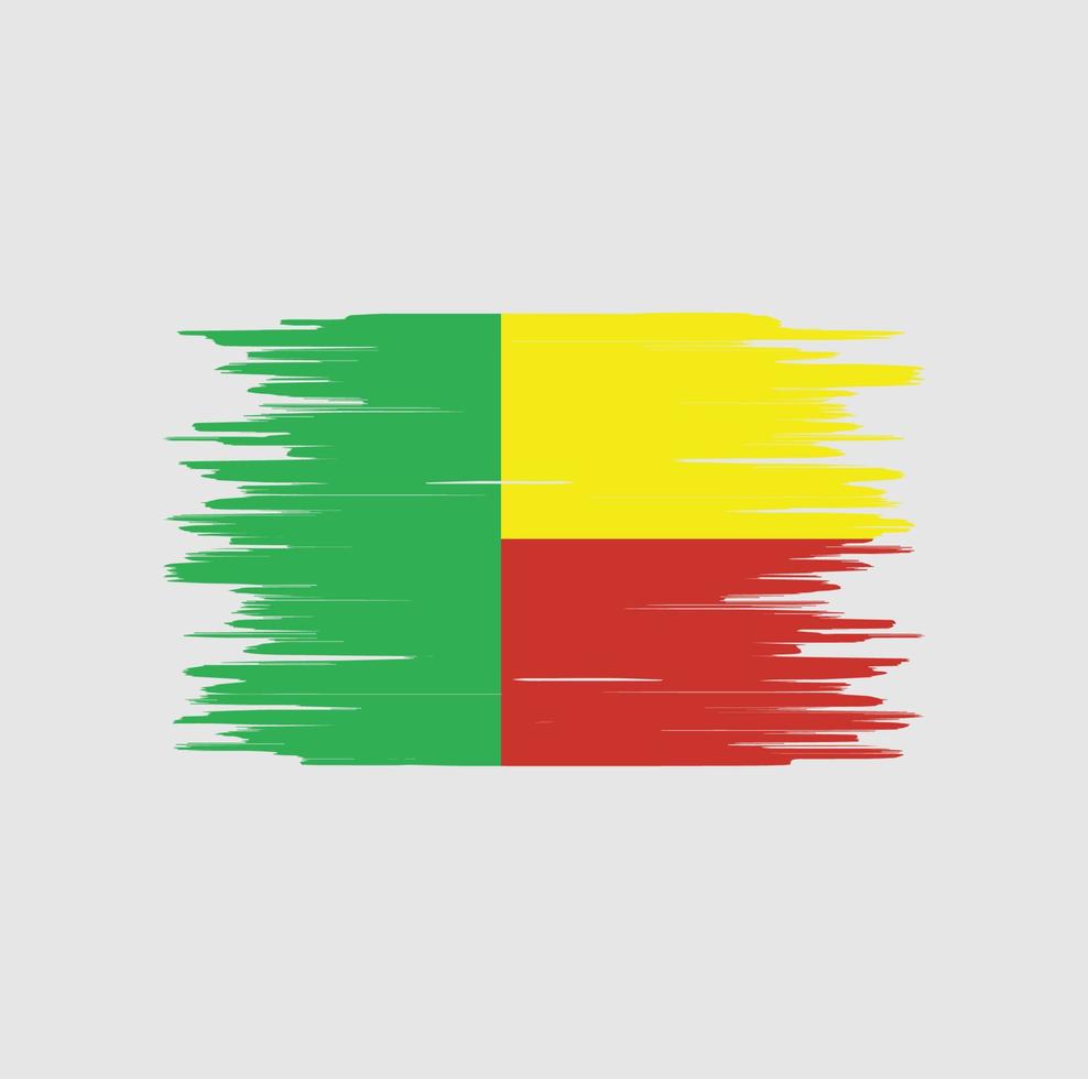 Benin vlag penseelstreek, nationale vlag vector