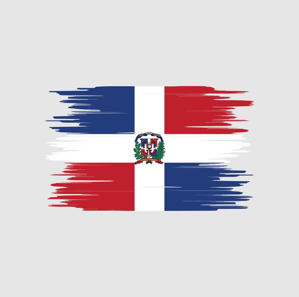 Dominicaanse Republiek vlag penseelstreek, nationale vlag vector