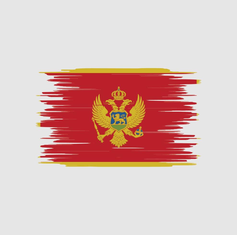 montenegro vlag penseelstreek, nationale vlag vector