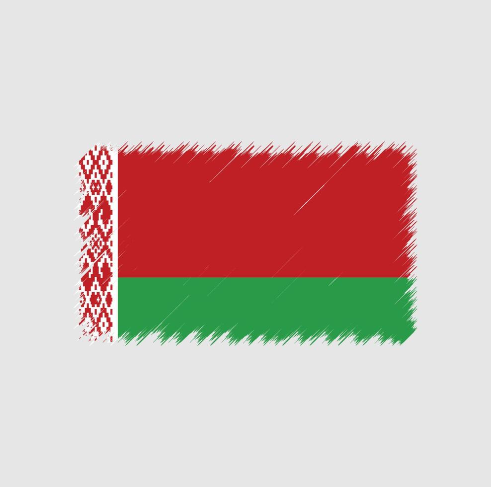 vlag van wit-rusland penseelstreek vector