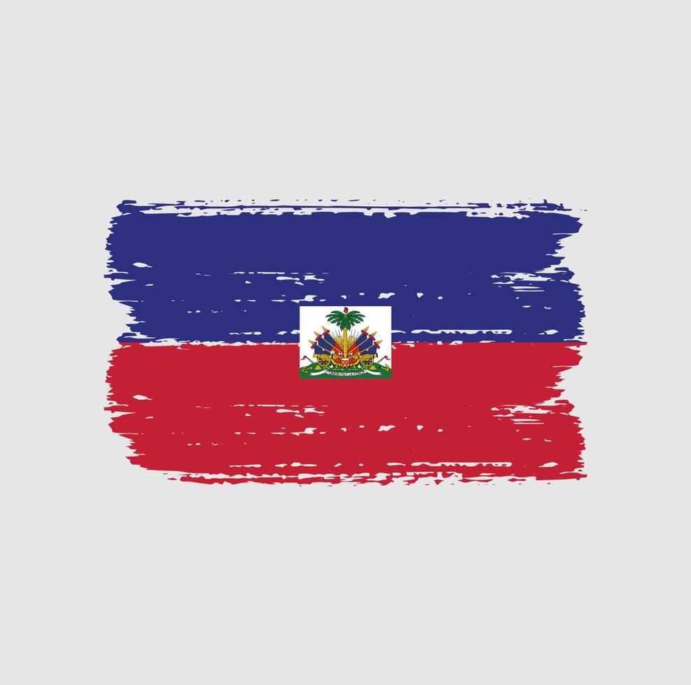 vlag van Haïti met penseelstijl vector