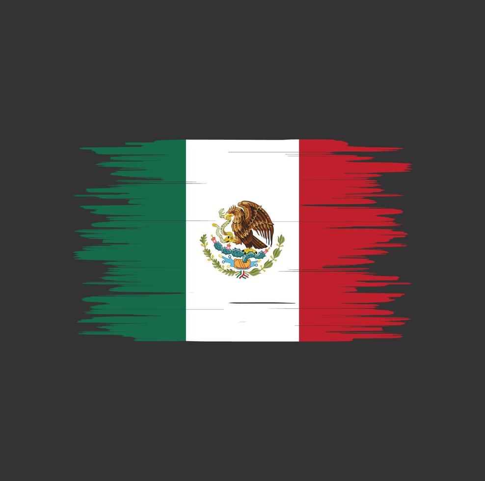 Mexicaanse vlag penseelstreek, nationale vlag vector