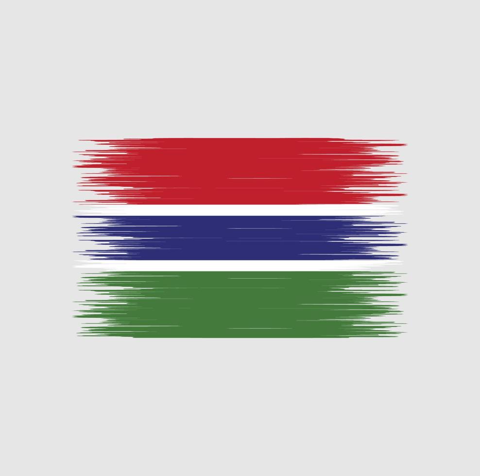 Gambia vlag penseelstreek, nationale vlag vector