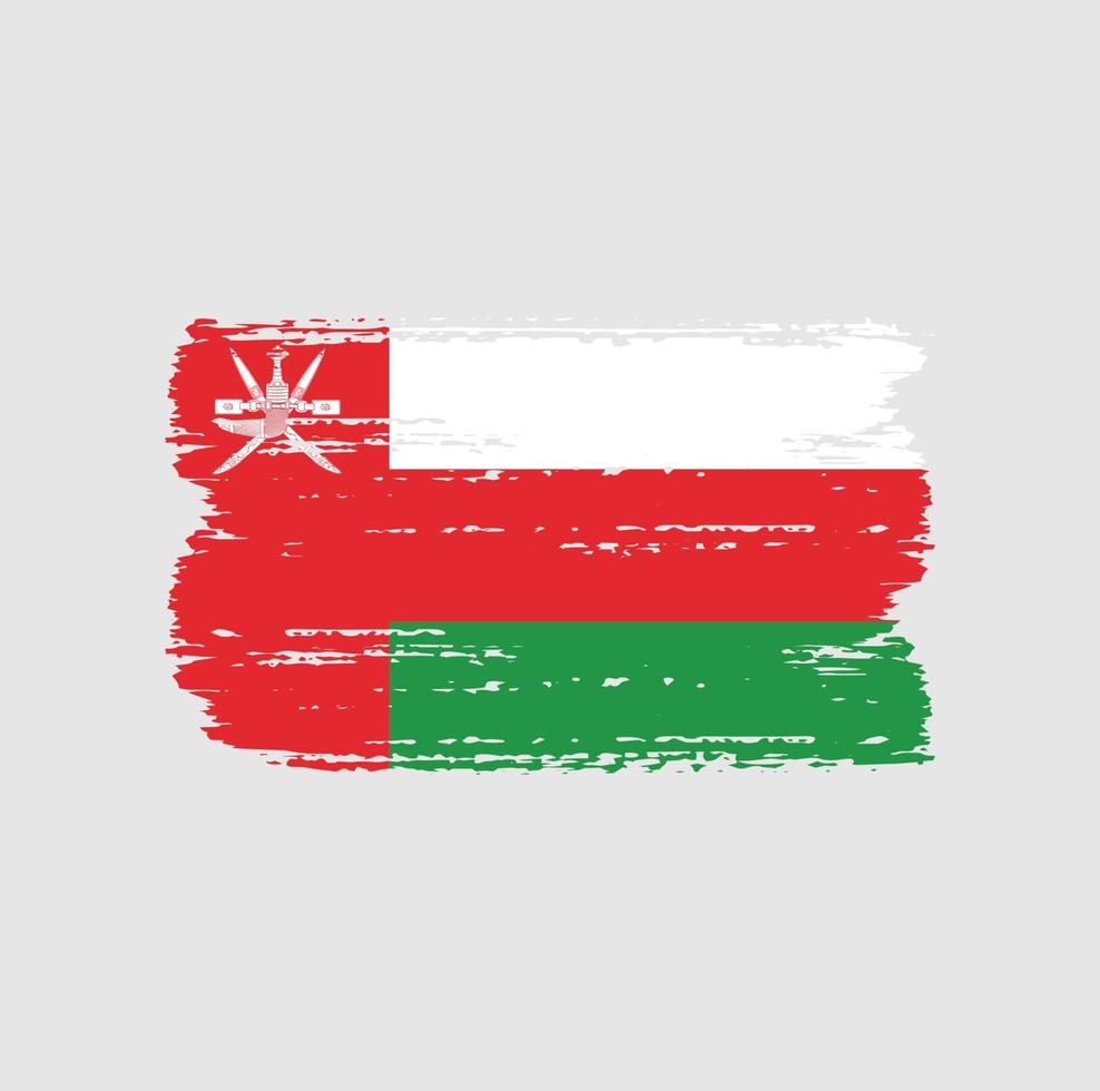 vlag van oman met penseelstijl vector