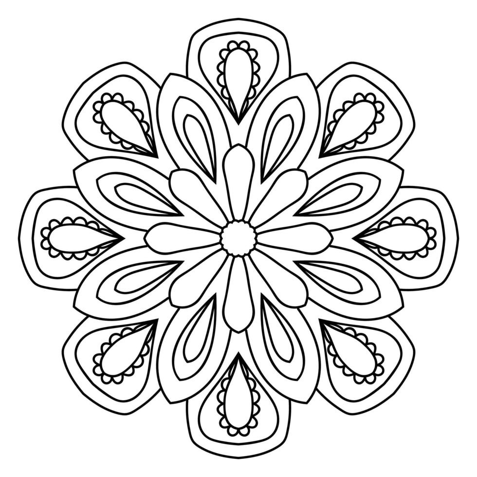 schattige mandala. sier ronde doodle bloem geïsoleerd op een witte achtergrond. geometrische decoratieve sieraad in etnische oosterse stijl. vector