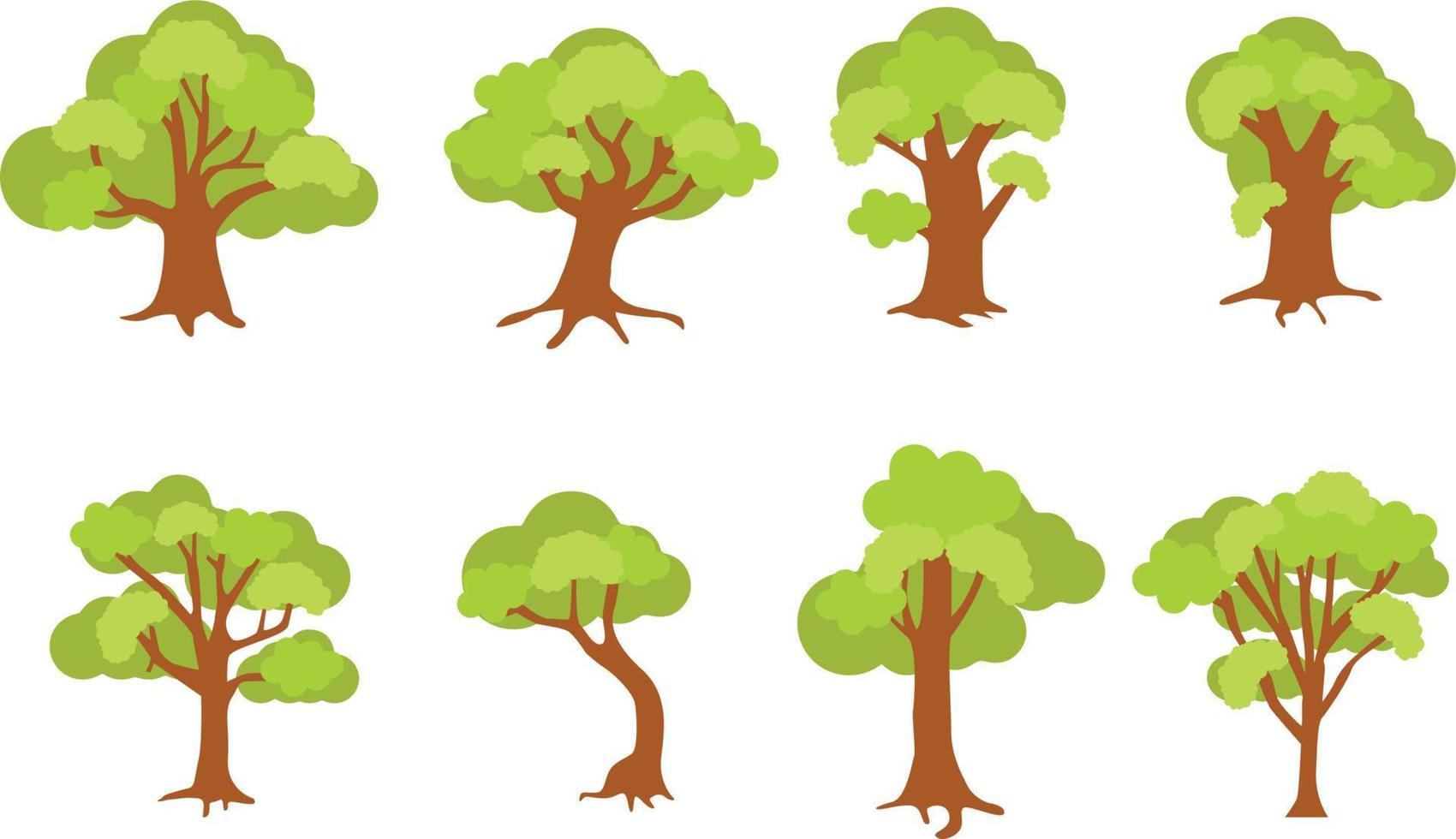schattige boomvorm illustratie set vector