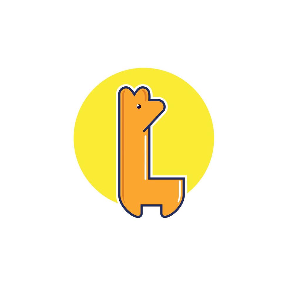 schoonheid dier alpaca lama cartoon karakter logo ontwerp vector