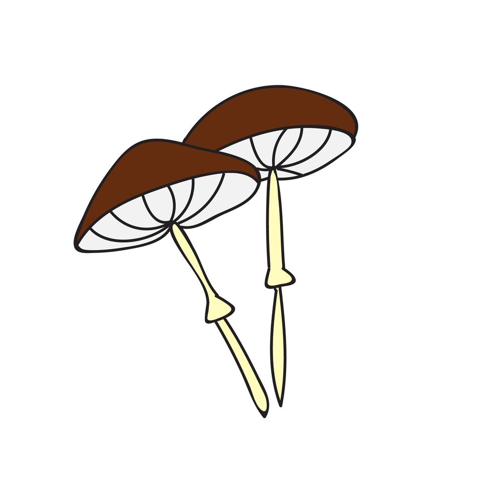 schattige paddestoel in doodle stijl. giftige paddenstoel, paddenstoel. vector