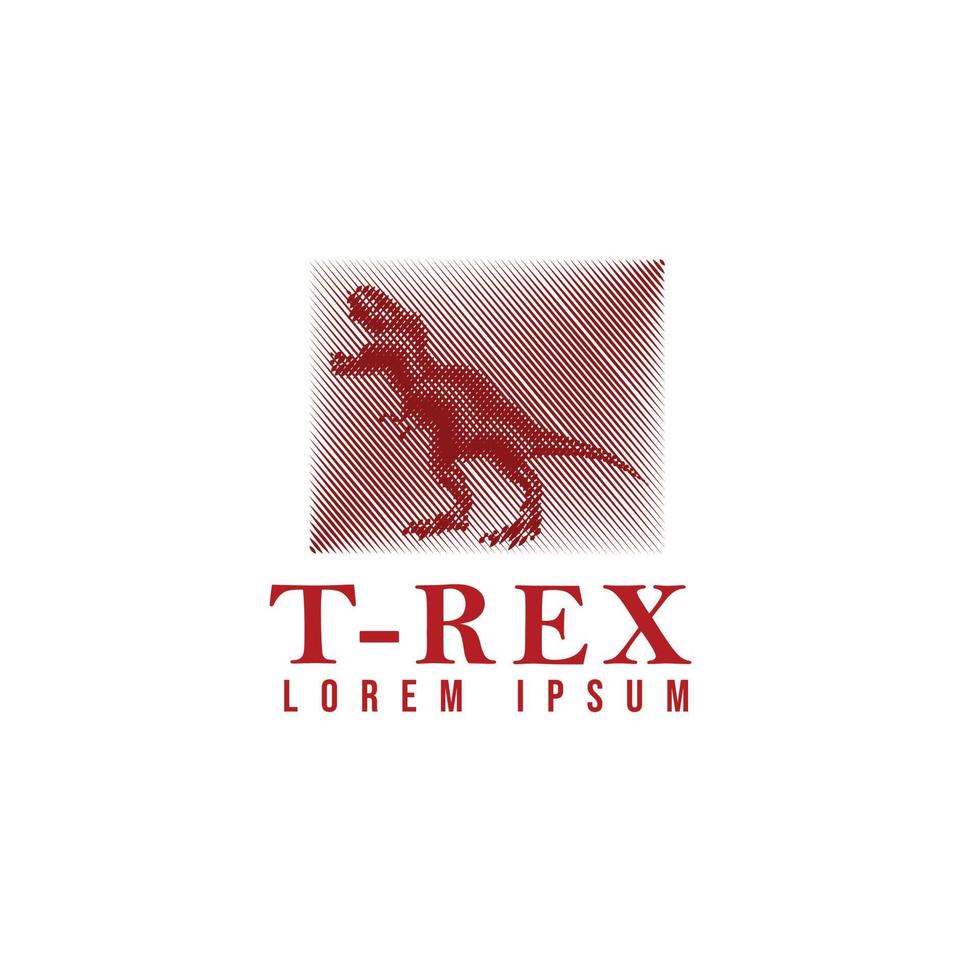 t rex-logo. dinosaurus silhouet. halftoon dinosaurus logo vector