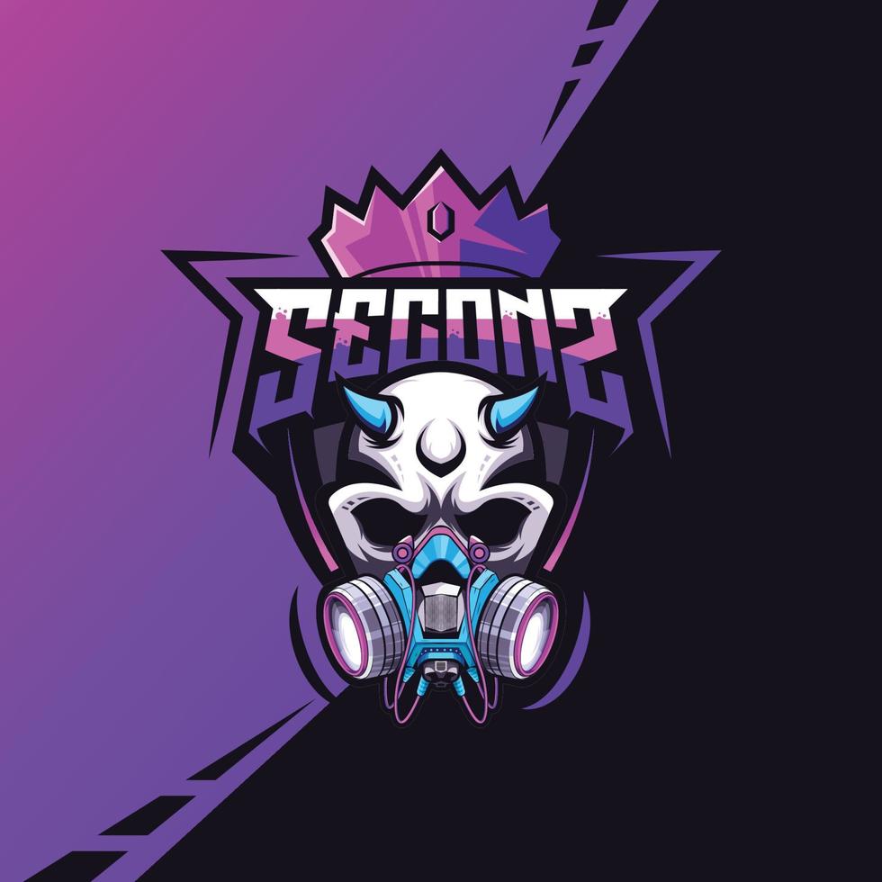 schedel esport-logo met badge vector